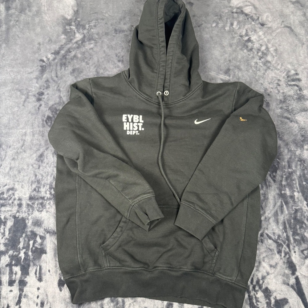 Nike Hoodie Mens Large Black EYBL History Dept Scholastic Graphic Pullover